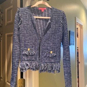 Fringe sweater jacket